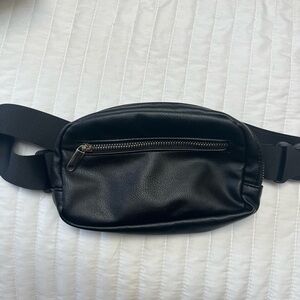 Black Leather Belt Bag
